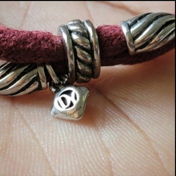 David Yurman leather and silver Adjustable Bracelet DY authentic - Picture 2 of 5